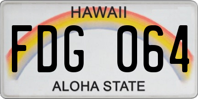 HI license plate FDG064