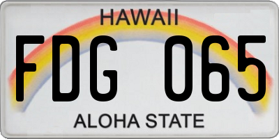 HI license plate FDG065