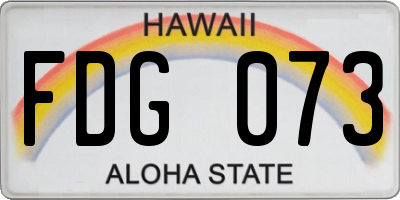 HI license plate FDG073