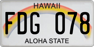 HI license plate FDG078