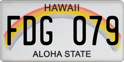 HI license plate FDG079