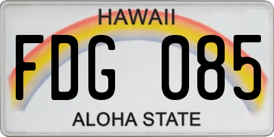 HI license plate FDG085