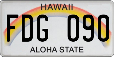 HI license plate FDG090