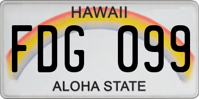 HI license plate FDG099