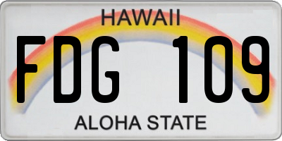 HI license plate FDG109
