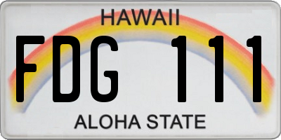 HI license plate FDG111