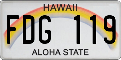HI license plate FDG119
