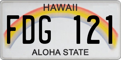 HI license plate FDG121