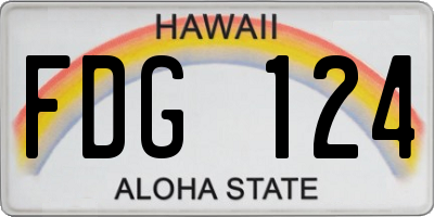 HI license plate FDG124