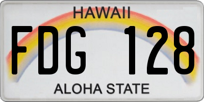 HI license plate FDG128