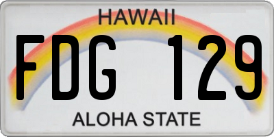 HI license plate FDG129