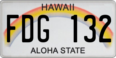 HI license plate FDG132