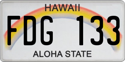 HI license plate FDG133