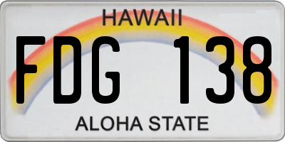 HI license plate FDG138