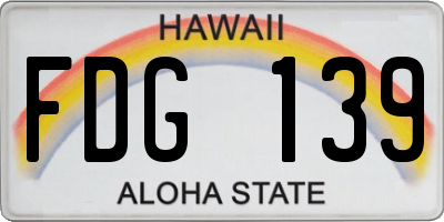 HI license plate FDG139