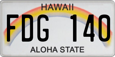 HI license plate FDG140