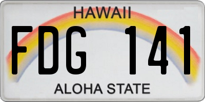 HI license plate FDG141