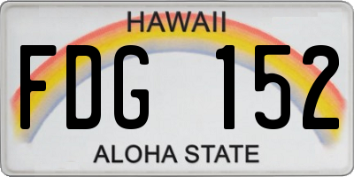 HI license plate FDG152