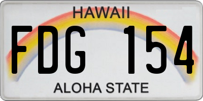 HI license plate FDG154