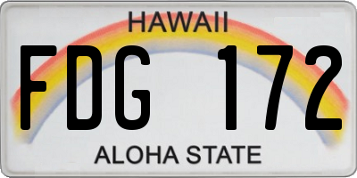 HI license plate FDG172