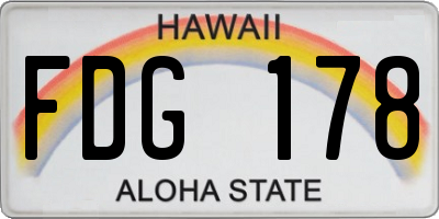 HI license plate FDG178