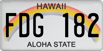 HI license plate FDG182