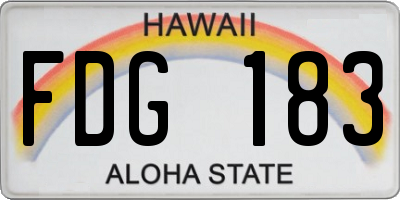 HI license plate FDG183