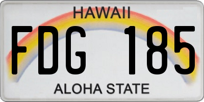 HI license plate FDG185