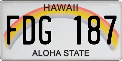 HI license plate FDG187