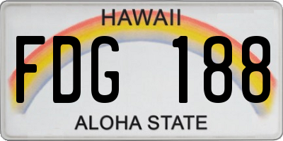 HI license plate FDG188