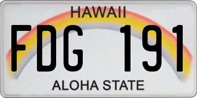 HI license plate FDG191