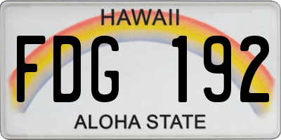 HI license plate FDG192