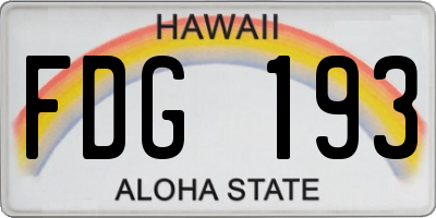 HI license plate FDG193