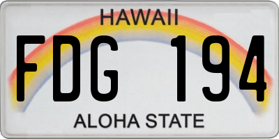 HI license plate FDG194