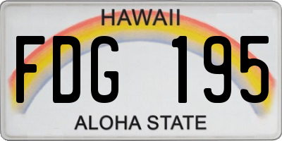 HI license plate FDG195