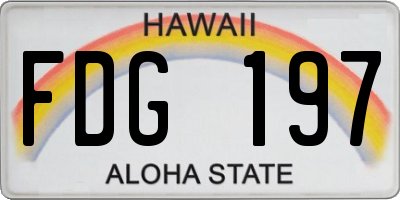 HI license plate FDG197