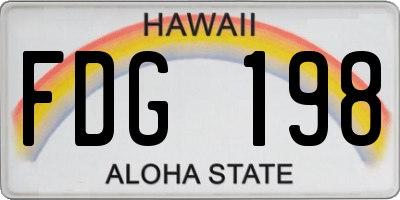 HI license plate FDG198