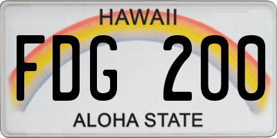 HI license plate FDG200