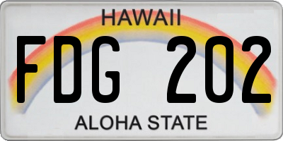 HI license plate FDG202