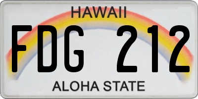 HI license plate FDG212