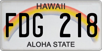 HI license plate FDG218