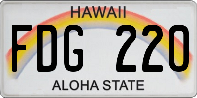 HI license plate FDG220