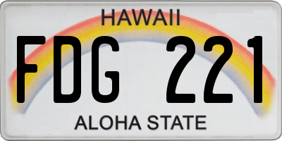 HI license plate FDG221