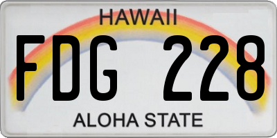 HI license plate FDG228