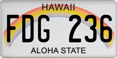 HI license plate FDG236