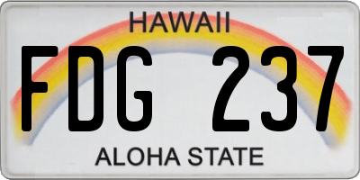 HI license plate FDG237