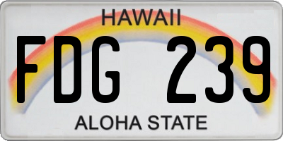 HI license plate FDG239
