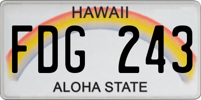 HI license plate FDG243