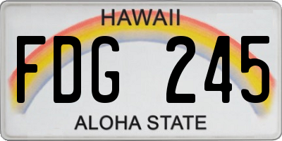 HI license plate FDG245