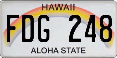 HI license plate FDG248